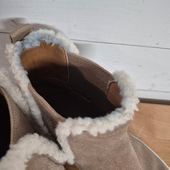 Lucky brand Womens Faux Fur-Lined Suede Slip-On Ankle Boots Size 8.5M - Picture 4 of 9